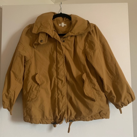 Urban Outfitters Silence + Noise Yellow Kelly 3/4 Sleeve Swing Anorak Jacket - Picture 6 of 13